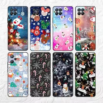 Soft TPU Case For Realme 8 C21 9 Pro 8i 9i GT Neo 3 2 C3 7 6 C21Y C15 C11 C35 Silicone Phone Cover Cartoon Santa Claus Elk Cool Realme 9i