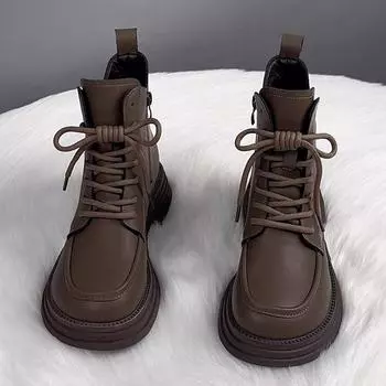 Soft velvet Martin boots women s cotton boots 2024 autumn and winter new thick-soled warm short boots flat-soled versatile thickened cotton shoes 35