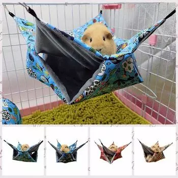 Soft Warm Hamster Hammock Hanging Guinea Pig Sleeping Bag Winter M зелёный