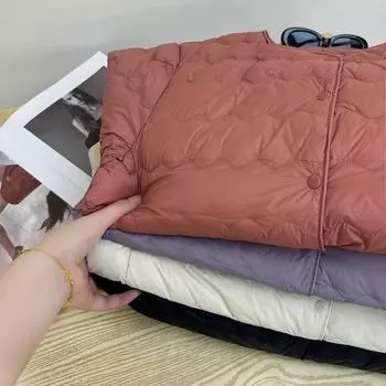 Мягкий волнистый 90% белый утиный пух с длинными рукавами, женская короткая куртка, внутренняя и верхняя одежда двойного назначения, тонкий простой верх S белый