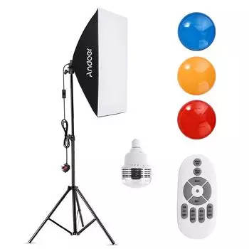 Софтбокс для студийной фотографии Andoer, комплект светодиодной подсветки RGB, включающий софтбокс 20*28 дюймов * 1/5500K, 35 Вт светодиод