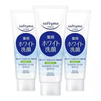 Softimo [Quasi-drug] KOSE White Medicated Facial Cleansing Foam 150g Set of 3 + 1 Nasal Plug Pack Bonus included