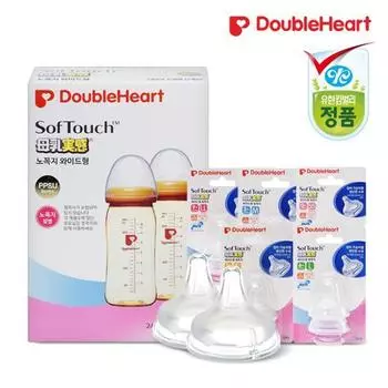 SofTouch, ощущение грудного молока, соска, двойная упаковка, 240 мл (оранжевый) + соска С (2 куска),Корейские детские товары Twin Pack 240 + Pacifier S (2 pieces)