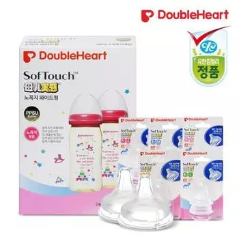 SofTouch, ощущение грудного молока, соска, двойная упаковка, 240 мл (игрушка) + соска СС (1 кусок) х 2, корейские детские товары Twin Pack 240 Toy + Nipple SSx2