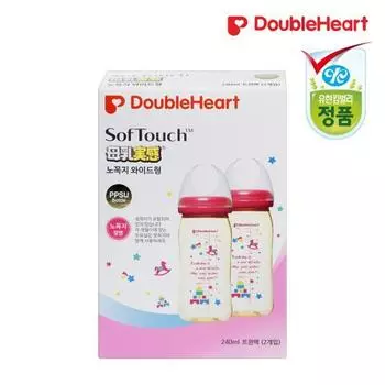 SofTouch Реалистичная упаковка для двух сосок для грудного вскармливания, 240 мл (игрушечный),Корейские детские товары Twin Pack 240ml (Toy)