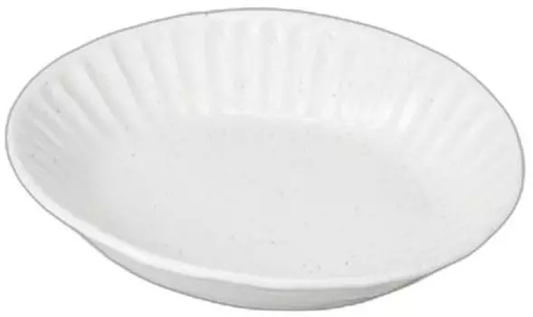 Sogi white oval bowl x x Noodle dish Setomonohonpo powder-glazed (large) [23 21.1 4.6cm]
