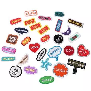 Согласно вышивке, наклейка на ткань для вышивки, компьютерная вышивка, глава, персонализированные английские слова, серия, одежда, украшение, нашивка, наклейка на ткань 2#