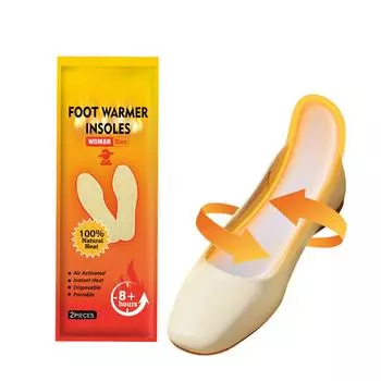 Согревающий пластырь для ног, согревающий компресс для обуви, 8 часов тепла, 2 шт. One Size оранжевый
