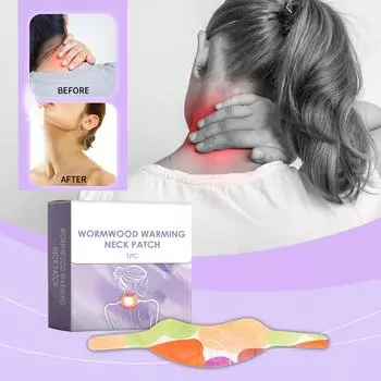 Согревающий пластырь на шею с полынью снимает боль и отеки в суставах, расслабляет мышцы и снимает усталость One Size
