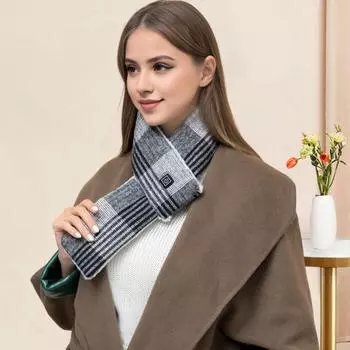 Согревающий шарф для женщин и мужчин, перезаряжаемый, 3 настройки нагрева, водонепроницаемый, легкий, для кемпинга, пешего туризма, для шеи темно-серого