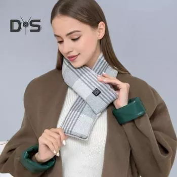 Согревающий шарф для женщин и мужчин, перезаряжаемый, 3 настройки нагрева, водонепроницаемый, легкий, для кемпинга, пешего туризма, для шеи темно-серого