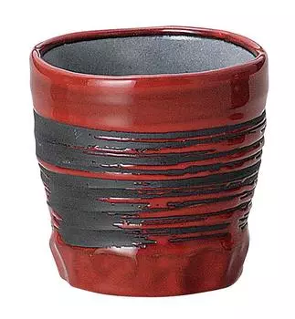 Sohougama Pottery Tumbler Red Glaze Brush Grain Shochu Cup 9.29.2cm (360cc) 350-17-563