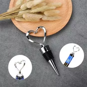 Сохранение свежести напитков Пробка для вина Многоразовая бутылка Штопор Прочные металлические винные пробки Валентинки серебряный