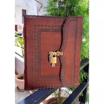 Сохраните свои мысли в безопасности с помощью персонализированного дневника с замком | Книга заклинаний Теней | Образовательная тетрадь | Журнал Хранителя Секретов. ( 300 страниц ) 13 x 10 in коричневый