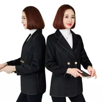 Сохраняйте тепло и уют с шерстяным пальто свободного кроя для мам осенью и зимой L красный