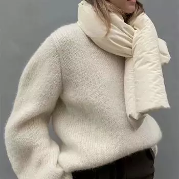 Сохраняйте тепло, пуховый шарф, подбитый термошаль, подарочный шарф с крестиком, осень/зима темно-зеленого