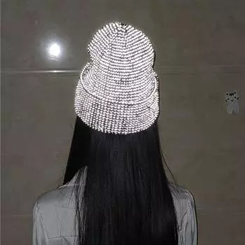 Сохраняйте тепло светоотражающие вязаные шапки утолщенные блестящие вязаные шапки модные блестящие шапки для ночи серый