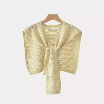 Сохраняющая тепло вязаная шаль с кружевными завязками, шерстяная шаль, новый съемный воротник, унисекс 6