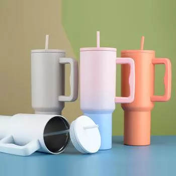 Сохраняющий тепло и холод стакан с трубочкой и ручкой термостойкий многоразовый стакан для питья для занятий спортом на открытом воздухе