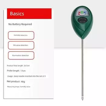 Soil Moisture Detector PH Value Soil Flowerpot Plant Test Light Nutrient PH Value Sensor Thermometer Basics [Humidity]]