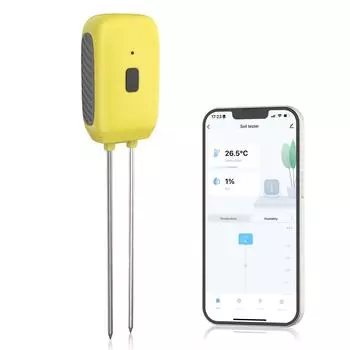 Soil Tester Temperature Humidity Test Meter Potted Plant Moisture Measuring Instrument APP Control жёлтый