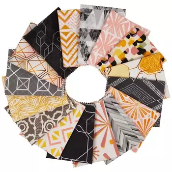 Soimoi, 16 шт., комплект «толстая четверть», геометрический принт, 18 x 22 дюйма, лоскутная ткань «сделай сам», 100 г. хлопка, предварительно вырезанная ткань для квилтинга, черная и 18X22 Inches чёрный