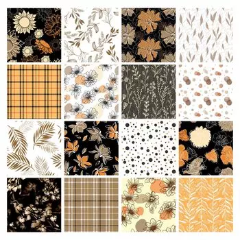 Soimoi 16 шт. комплект толстых четвертей - осенний цветочный принт 18 x 22 DIY пэчворк - 100 хлопковая предварительно вырезанная ткань для квилтинга оранжевого и 18X22 Inches оранжевый