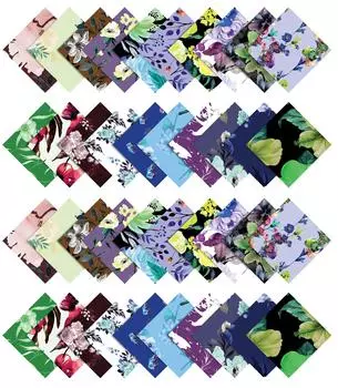 Soimoi 40 шт., акварельный цветочный принт, хлопковая предварительно вырезанная ткань для квилтинга, полоски для рукоделия, 2,5x42 дюйма, рулон желе- 1.5x42inches разноцветный