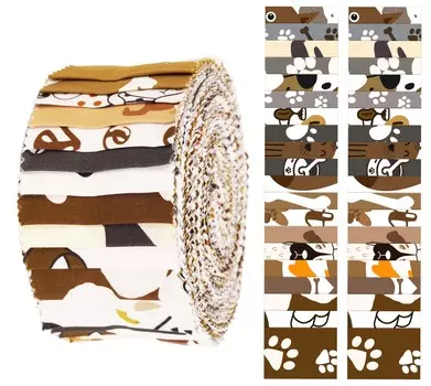 Soimoi 40 шт., готовые полоски ткани с принтом собаки, рулоны 1,5x42 дюйма, рулоны хлопкового желе для квилтинга- 1.5x42 inches коричневый