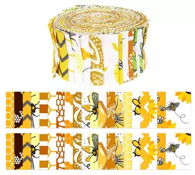 Soimoi 40 шт., готовые полоски ткани с принтом бабочки, рулоны 1,5x42 дюйма, рулоны хлопкового желе для квилтинга- 1.5x42 inches жёлтый