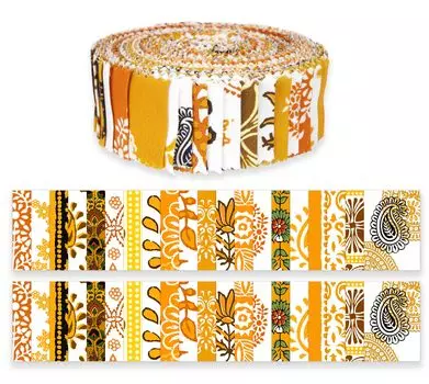 Soimoi 40 шт., готовые полоски ткани с принтом пейсли, рулоны 1,5 дюйма, рулоны хлопкового желе для квилтинга- 1.5x42 inches оранжевый
