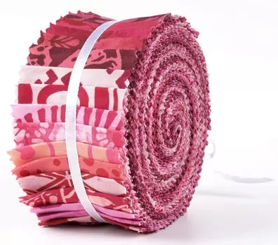 Soimoi 40 шт. хлопчатобумажная ткань с принтом батик для выстегивания ремесленных полосок 2,5x42 дюйма желейный рулон- 1.5x42inches розовый