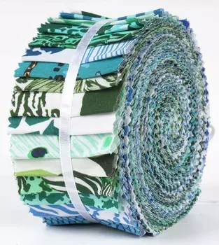 Soimoi 40 шт., хлопчатобумажные предварительно вырезанные ткани с принтом животных для квилтинга, полоски для рукоделия, 2,5x42 дюйма, желейный рулон - бирюзовый 1.5x42inches тил зеленый