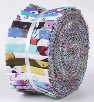 Soimoi 40 шт. хлопчатобумажные ткани с принтом Kawai для квилтинга, полоски для рукоделия, 2,5x42 дюйма, желейный рулон - 1.5x42inches разноцветный