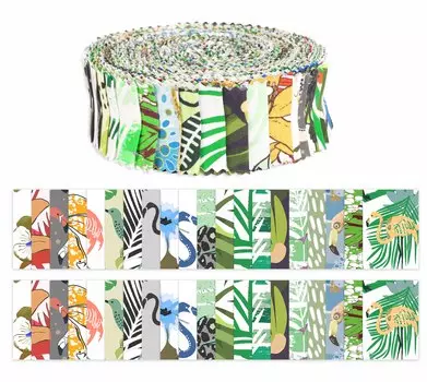 Soimoi 40 шт. хлопчатобумажные ткани с тропическим принтом для квилтинга, полоски для рукоделия, 2,5 дюйма, желейный рулон - 1.5x42 inches разноцветный