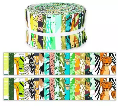 Soimoi 40 шт. хлопчатобумажные ткани с тропическим принтом для выстегивания ремесленных полосок 2,5 дюйма рулон желе-черный и 1.5x42 inches чёрный