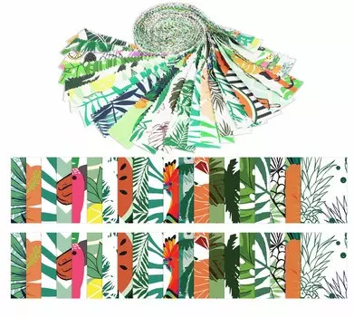 Soimoi 40 шт., предварительно нарезанные полоски ткани с тропическим принтом, рулоны 1,5x42 дюйма, рулоны хлопкового желе для квилтинга- 1.5x42 inches разноцветный