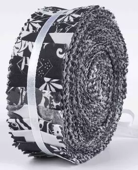 Soimoi 40 шт., предварительно нарезанные полоски ткани с цветочным художественным принтом, рулоны 1,5x42 дюйма, рулоны хлопкового желе для квилтинга- 1.5x42inches чёрный