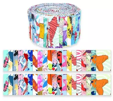 Soimoi 40 шт., предварительно нарезанные полоски ткани с японским принтом, рулоны 1,5 дюйма, рулоны хлопкового желе для квилтинга- 1.5x42 inches разноцветный