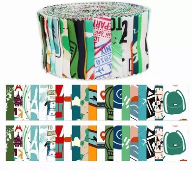 Soimoi 40 шт., предварительно нарезанные полоски ткани для путешествий с принтом, рулоны 1,5x42 дюйма, рулоны хлопкового желе для квилтинга- 1.5x42inches разноцветный