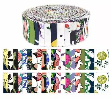 Soimoi 40 шт., предварительно нарезанные полоски ткани с цветочным принтом, рулоны 1,5x42 дюйма, рулоны хлопкового желе для квилтинга- 1.5x42 inches разноцветный