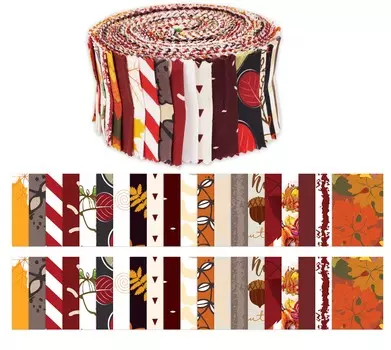 Soimoi 40 шт., предварительно вырезанные хлопковые ткани с принтом на осень и осень для выстегивания, полоски для рукоделия, 2,5x42 дюйма, рулон желе- 1.5x42inches разноцветный