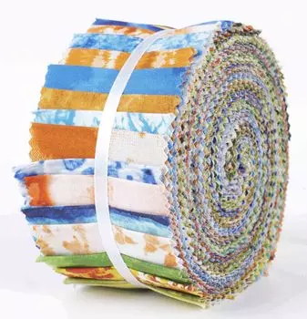 Soimoi 40 шт., предварительно вырезанные хлопковые ткани с принтом в виде галстука, для квилтинга, полоски для рукоделия, 2,5x42 дюйма, рулон желе- 1.5x42inches разноцветный