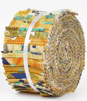 Soimoi 40 шт., предварительно вырезанные хлопковые ткани с геометрическим и текстурным принтом для выстегивания ремесленных полосок 2,5x42 дюйма, рулон желе- 1.5x42inches жёлтый