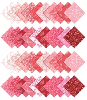 Soimoi 40Pcs Asian Block Print Cotton Precut Fabrics For Quilting Craft Strips 2.5x42inches Jelly Roll - 1.5x42inches розовый