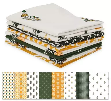 Soimoi 8 Pc Fat Quarter Bundle, азиатская блочная печать 18 x 22 DIY лоскутное шитье-100 хлопок предварительно вырезанная ткань для квилтинга оранжевый, белый, 18x22