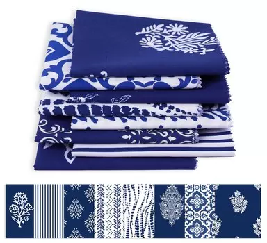 Soimoi 8 Pc Fat Quarter Bundle - азиатский блочный принт 18 x 22 DIY пэчворк - 100 хлопковая предварительно нарезанная ткань для квилтинга (Белый & 18x22 белый