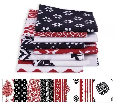Soimoi 8 Pc Fat Quarter Bundle - азиатский блочный принт 18 x 22 DIY пэчворк - 100 хлопковая предварительно нарезанная ткань для квилтинга (Красный & 18x22 красный