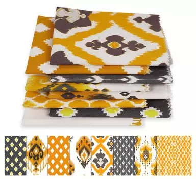 Soimoi 8 Pc Fat Quarter Bundle - Азиатский принт Ikat 18 x 22 Пэчворк своими руками - 100% хлопок, предварительно вырезанная ткань для квилтинга (Белый & 18x22 белый