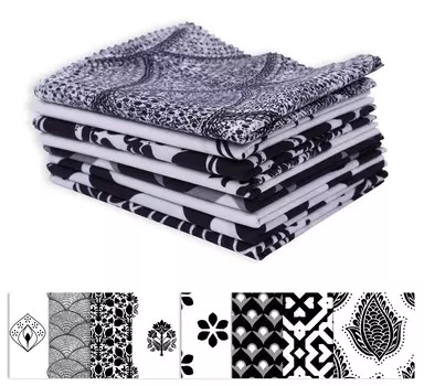 Soimoi 8 Pc Fat Quarter Bundle - азиатский блочный принт 18 x 22 DIY пэчворк - 100 хлопковая предварительно нарезанная ткань для квилтинга (Белый & 18x22 белый